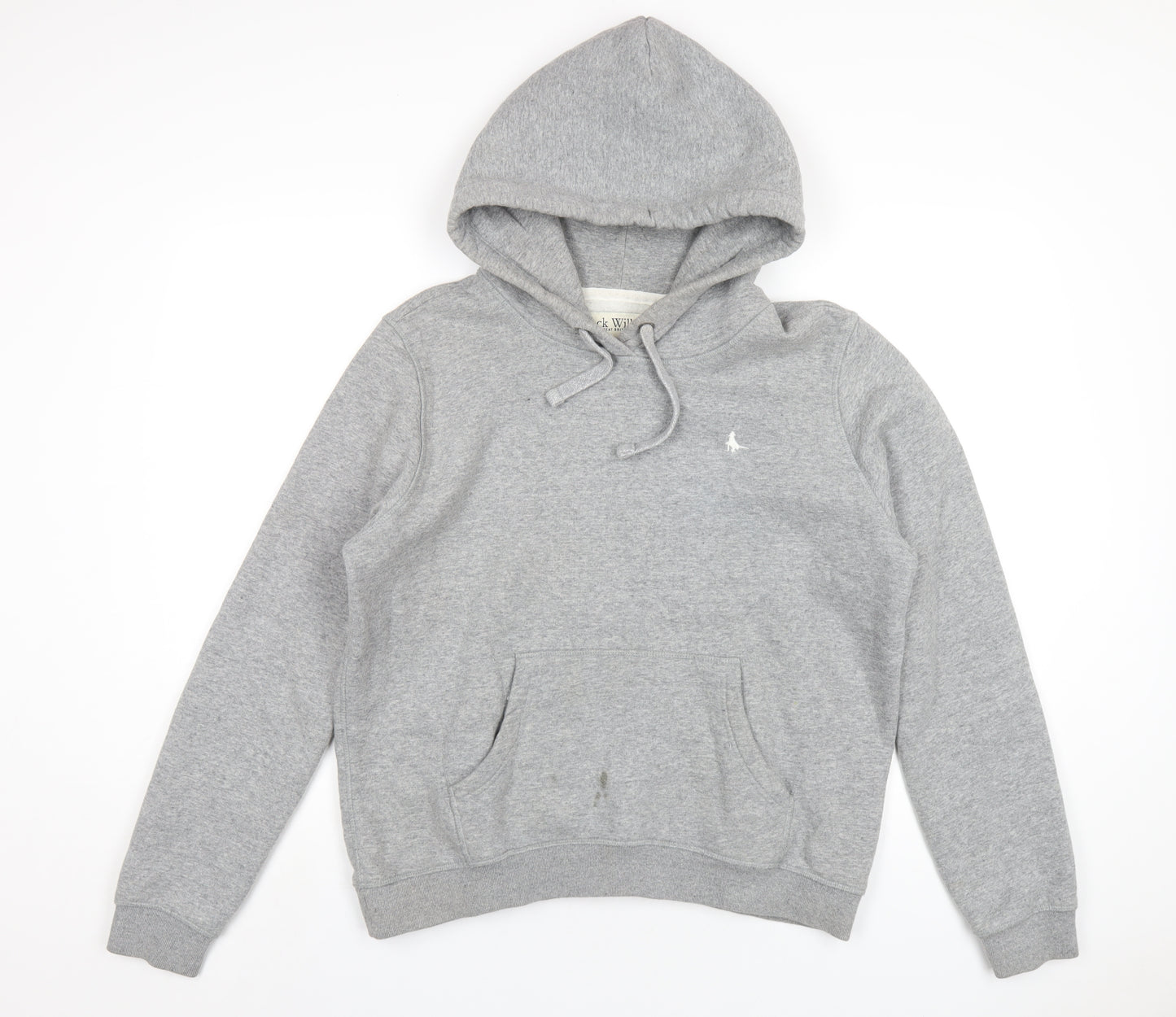 Jack Wills Womens Grey Cotton Pullover Hoodie Size 14 Pullover