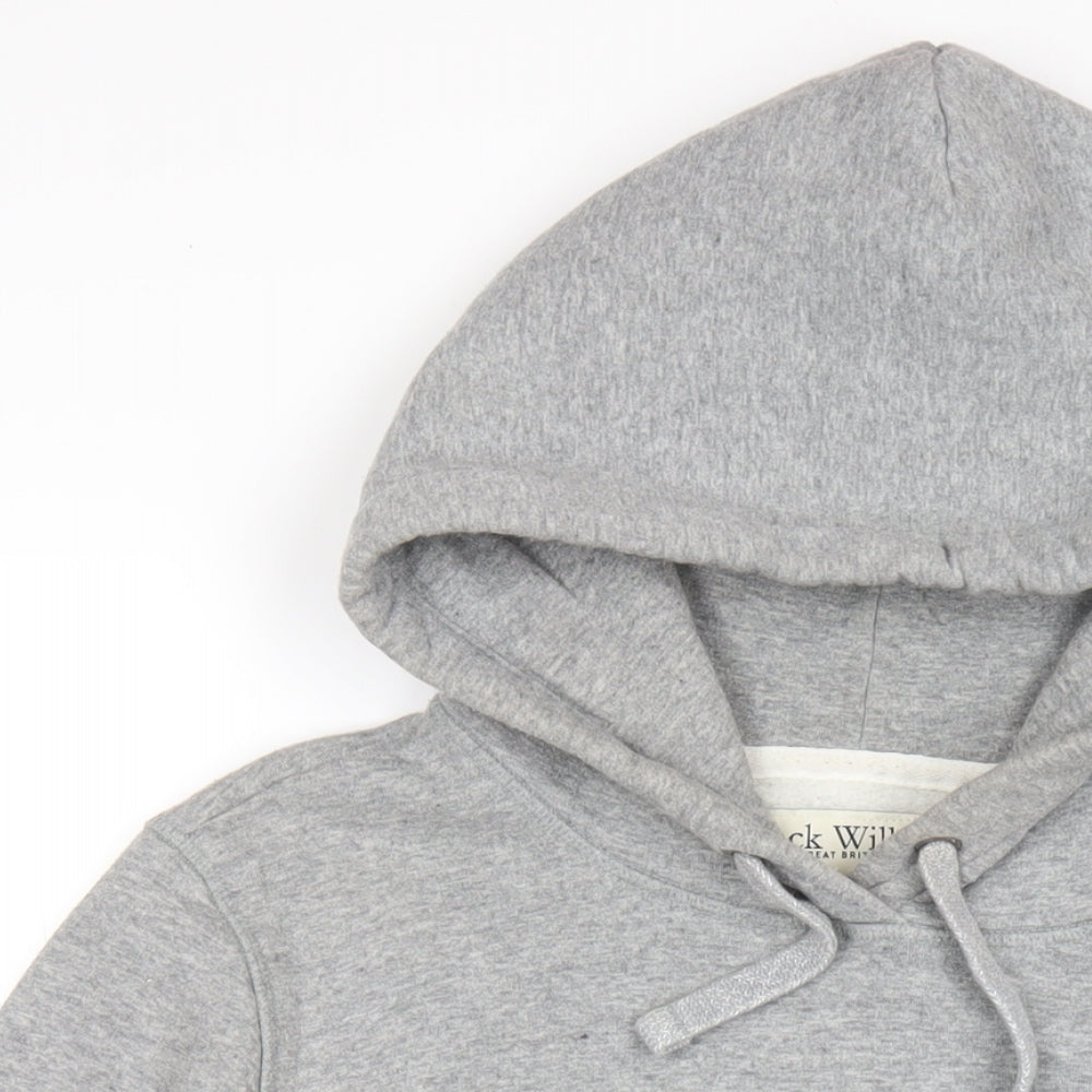 Jack Wills Womens Grey Cotton Pullover Hoodie Size 14 Pullover