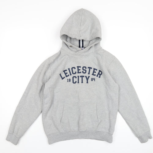 Leicester City F.C Boys Grey Cotton Pullover Hoodie Size 13-14 Years Pullover - Leicester City