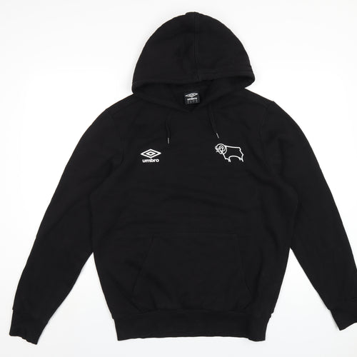 Umbro Mens Black Cotton Pullover Hoodie Size M