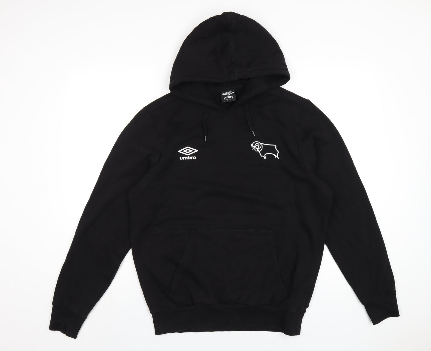 Umbro Mens Black Cotton Pullover Hoodie Size M