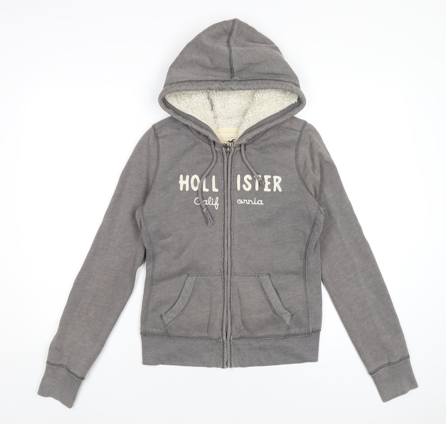 Hollister Womens Grey Cotton Full Zip Hoodie Size S Zip