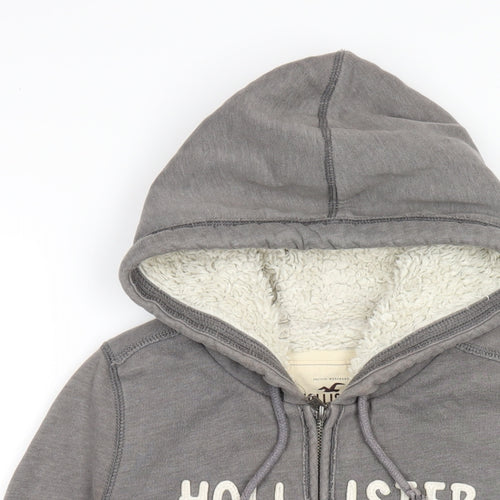 Hollister Womens Grey Cotton Full Zip Hoodie Size S Zip