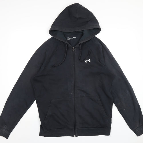 Under armour Mens Black Cotton Full Zip Hoodie Size M