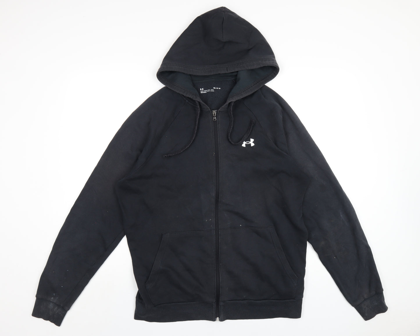 Under armour Mens Black Cotton Full Zip Hoodie Size M