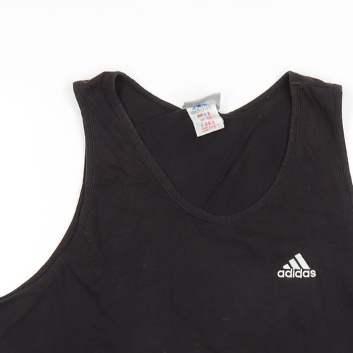 adidas Mens Black Cotton T-Shirt Size L Round Neck