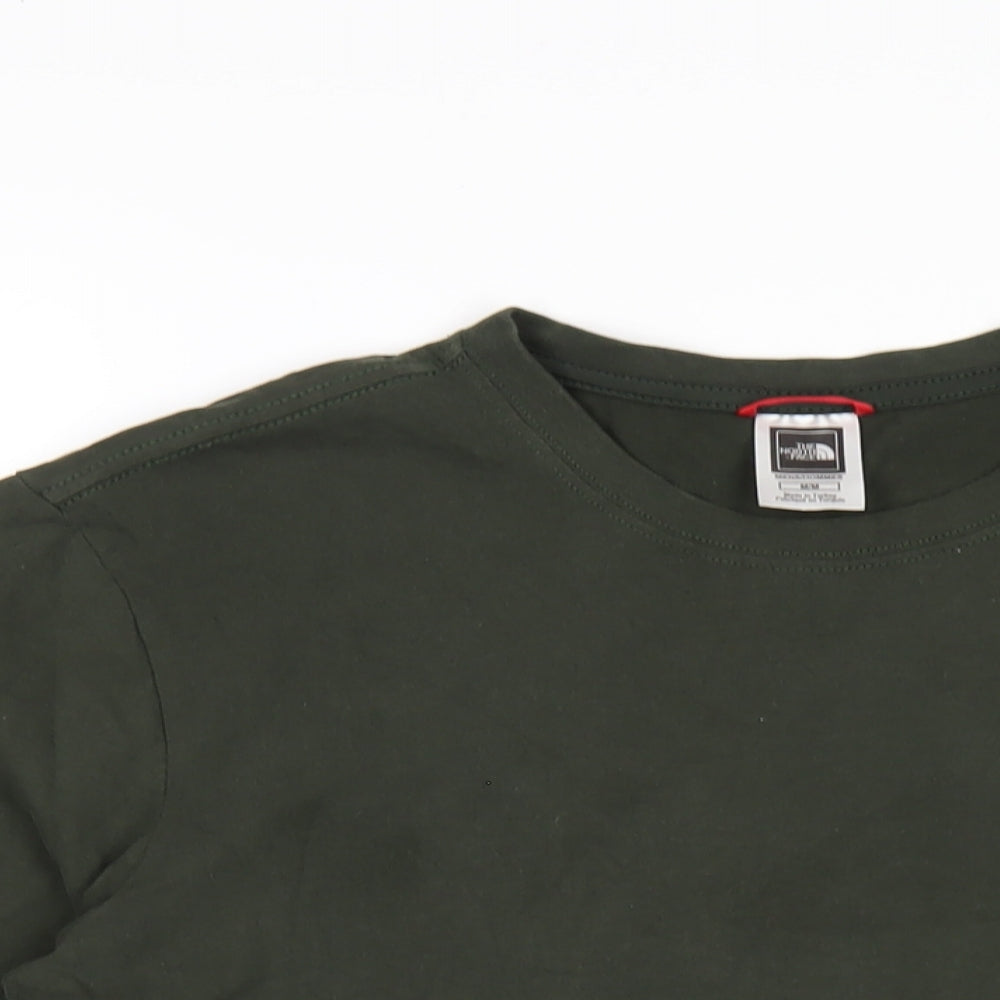 The North Face Mens Green Cotton T-Shirt Size M Round Neck