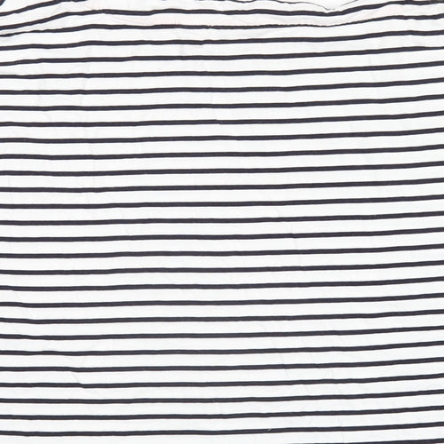 Boden Womens White Striped Cotton Basic T-Shirt Size 20 Round Neck