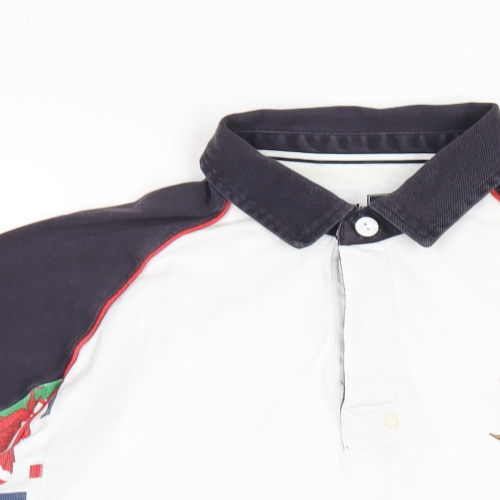 Cotton Traders Mens Multicoloured Cotton Polo Size L Collared Button - Rugby