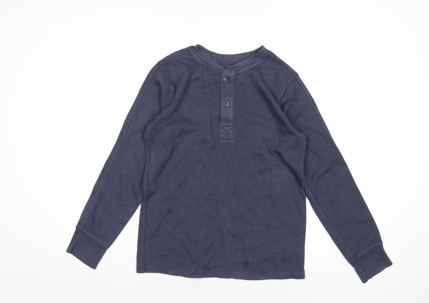 Gap Boys Blue Cotton Basic T-Shirt Size 10-11 Years Round Neck Pullover