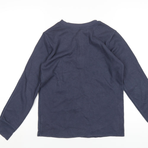 Gap Boys Blue Cotton Basic T-Shirt Size 10-11 Years Round Neck Pullover