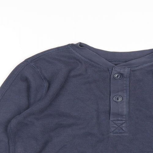 Gap Boys Blue Cotton Basic T-Shirt Size 10-11 Years Round Neck Pullover