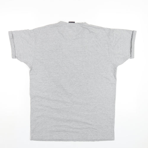 Blakely Clothing Mens Grey Cotton T-Shirt Size S Round Neck