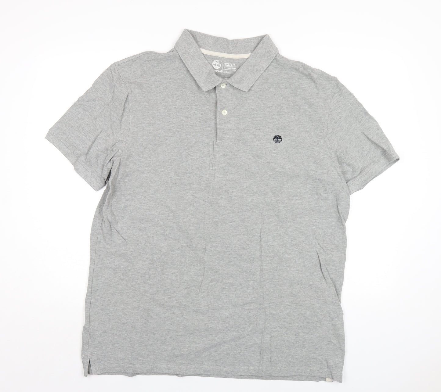 Timberland Mens Grey Cotton Polo Size 2XL Collared Button