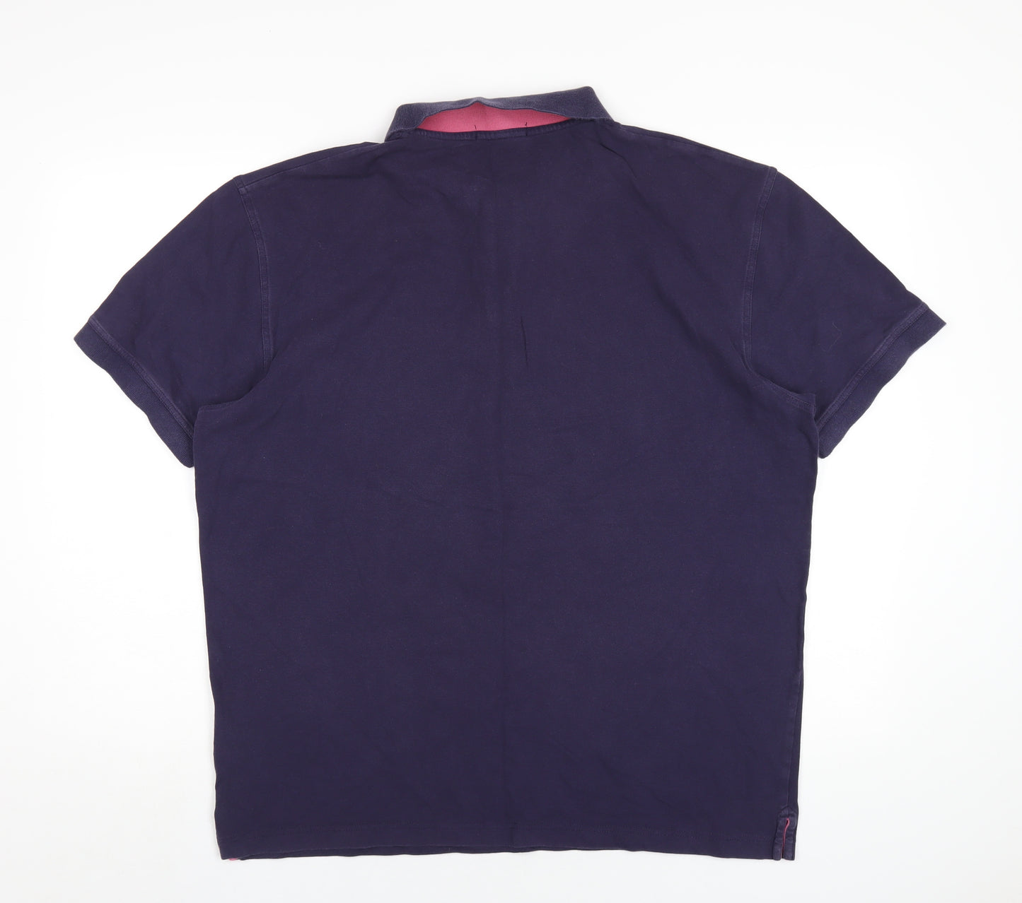 GANT Mens Purple Cotton Polo Size 2XL Collared Button