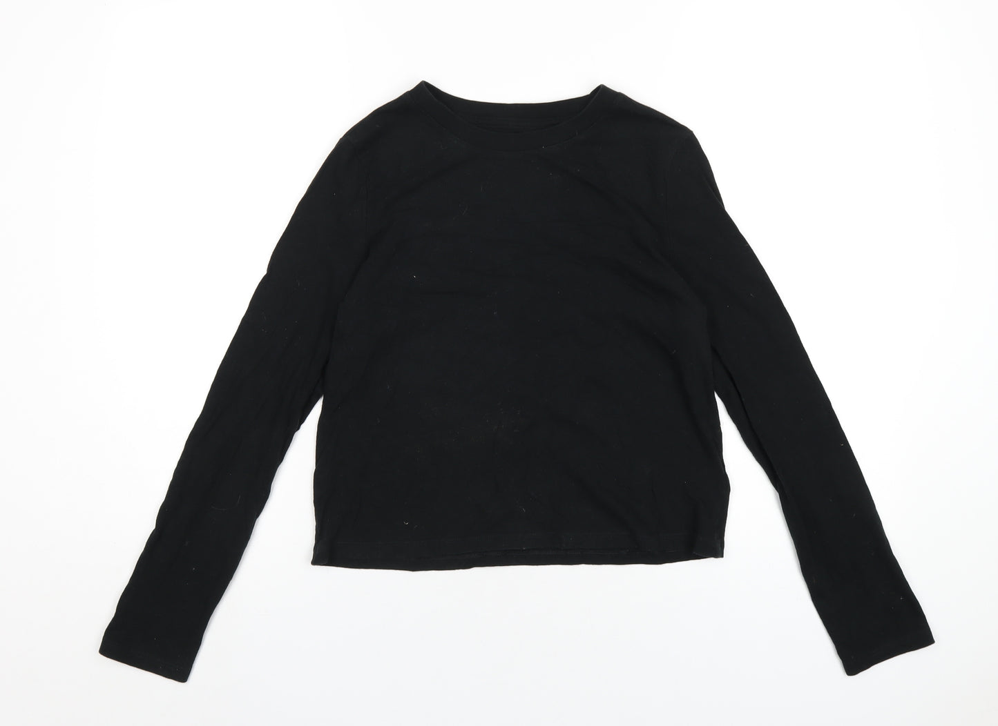 Gap Womens Black Cotton Basic T-Shirt Size S Round Neck