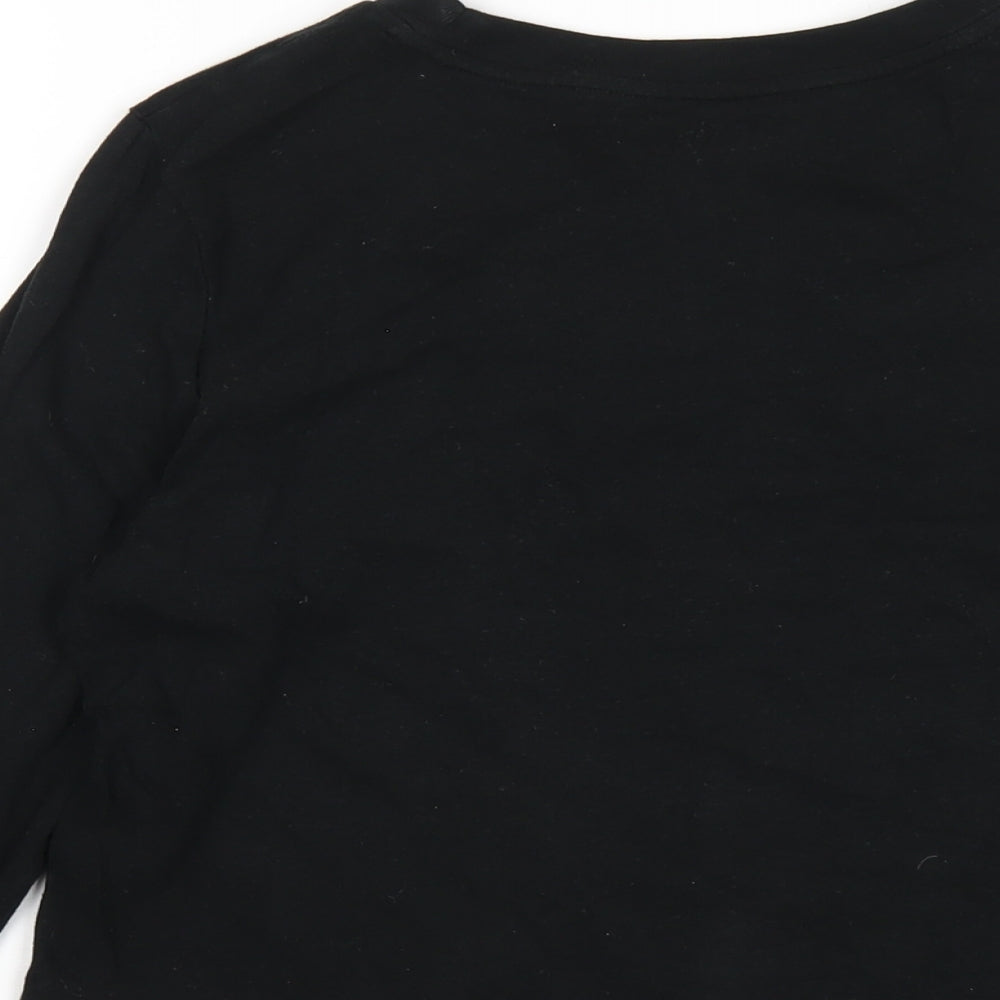 Gap Womens Black Cotton Basic T-Shirt Size S Round Neck