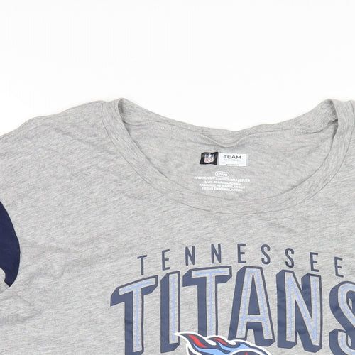 NFL Mens Grey Cotton T-Shirt Size L Round Neck - Tennessee Titans