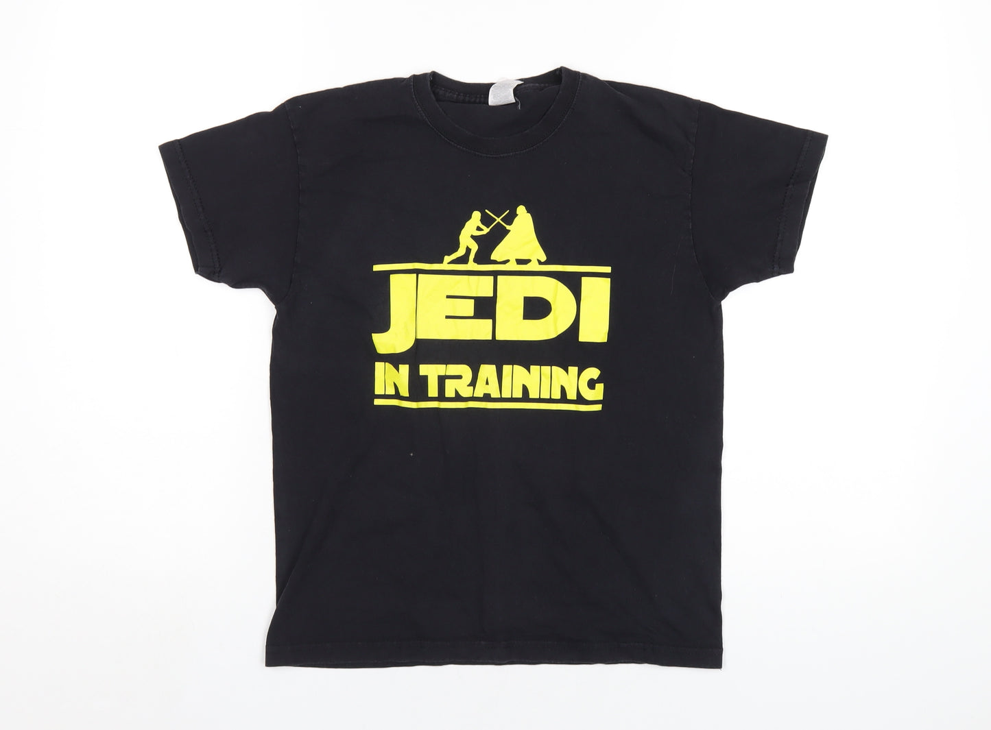 Star Wars Boys Black Cotton Basic T-Shirt Size 9-10 Years Round Neck Pullover - Jedi inTraining