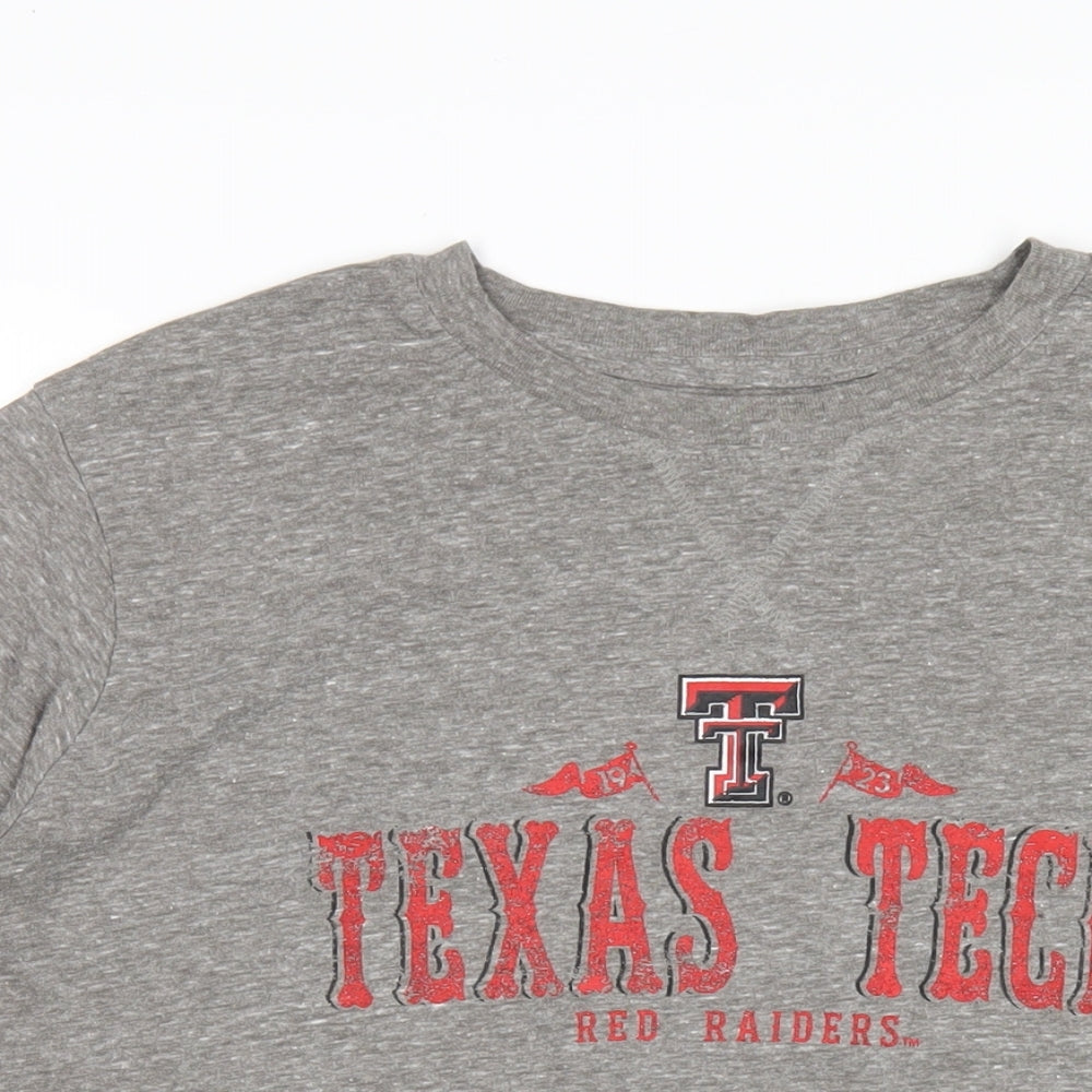 Texas Tech Mens Grey Cotton T-Shirt Size XL Round Neck - Texas Tech Red Raiders