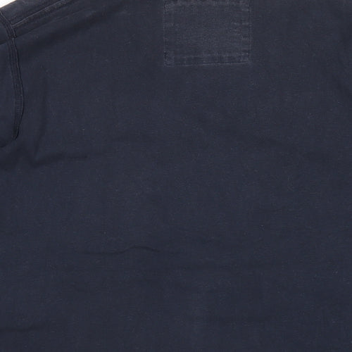 Abercrombie & Fitch Mens Blue Cotton T-Shirt Size L Round Neck - Embroidered Logo