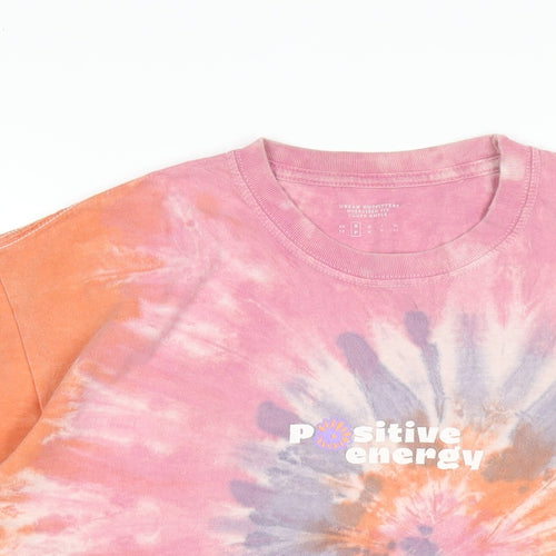 Urban Outfitters Womens Multicoloured Cotton Basic T-Shirt Size S Round Neck - Positive Energy Tie Dye