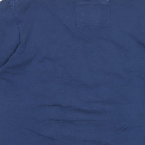 Abercrombie & Fitch Mens Blue Cotton T-Shirt Size L Round Neck - Embroidered Logo