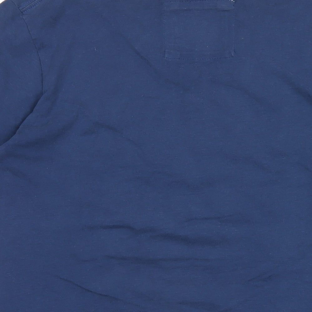 Abercrombie & Fitch Mens Blue Cotton T-Shirt Size L Round Neck - Embroidered Logo