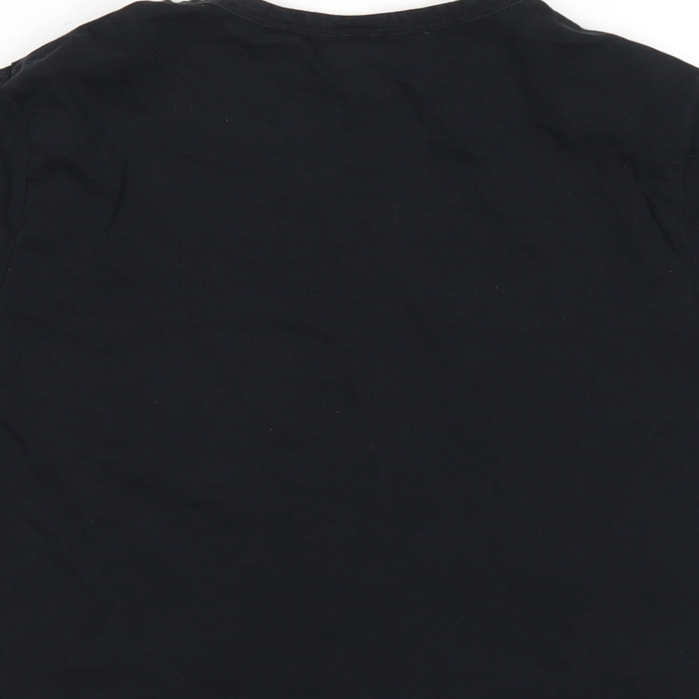 COLLUSION Womens Black Cotton Basic T-Shirt Size 12 Round Neck