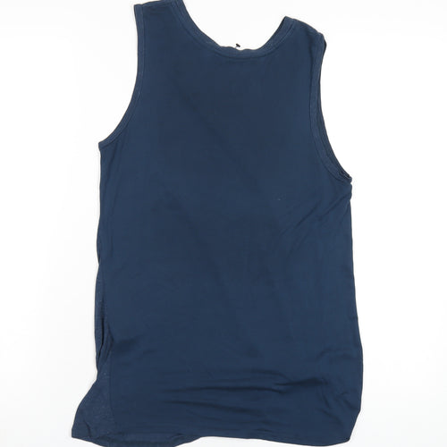 AllSaints Womens Blue Modal Basic Tank Size S Scoop Neck