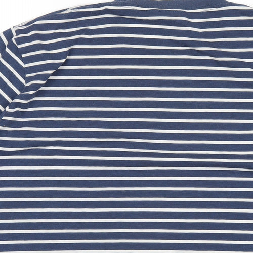 Carhartt Mens Blue Striped Cotton T-Shirt Size M Round Neck