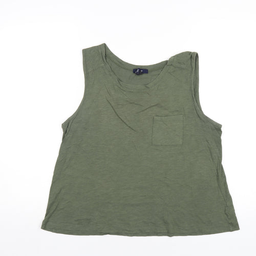 Gap Womens Green Cotton Basic T-Shirt Size M Scoop Neck