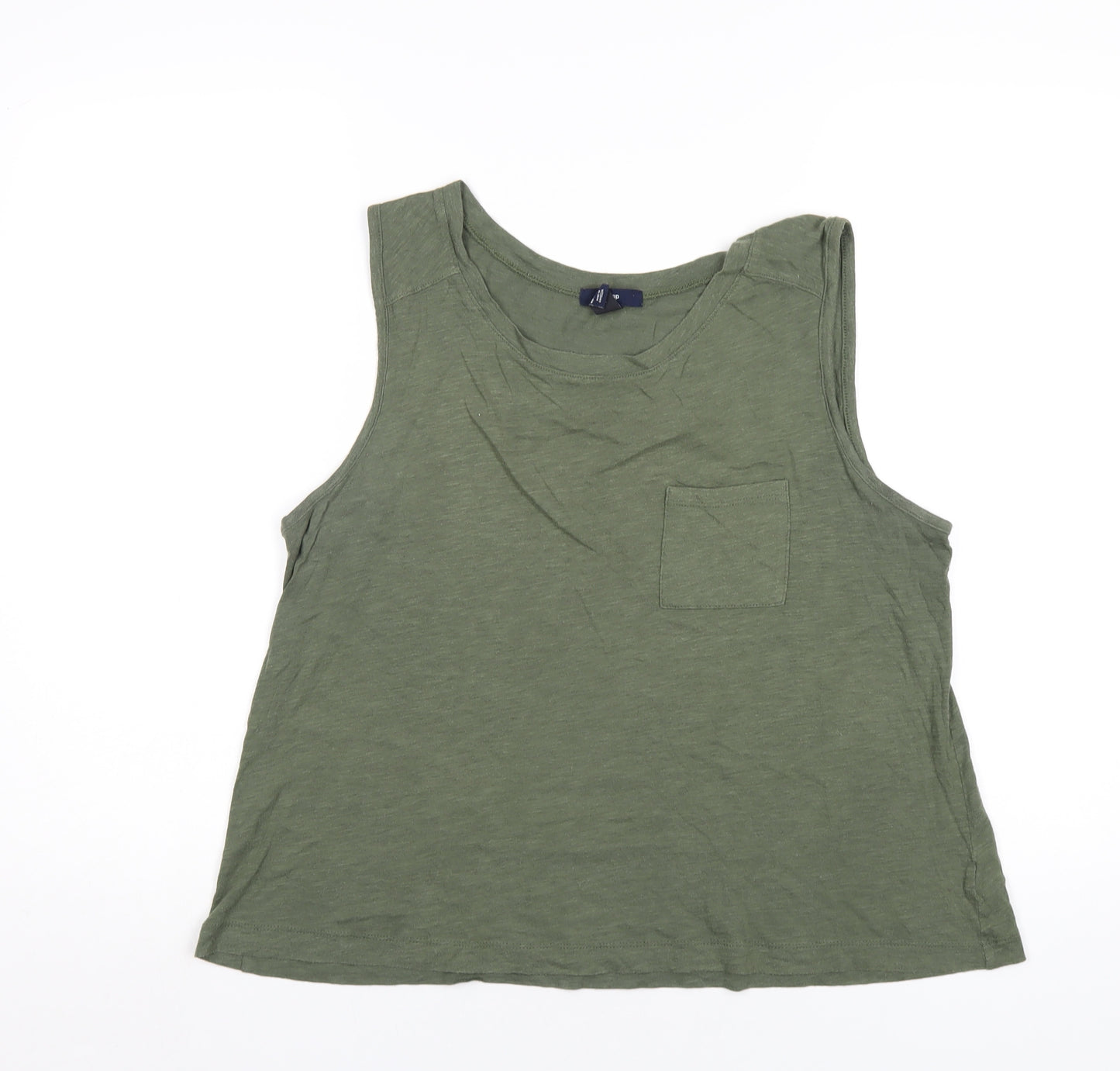 Gap Womens Green Cotton Basic T-Shirt Size M Scoop Neck