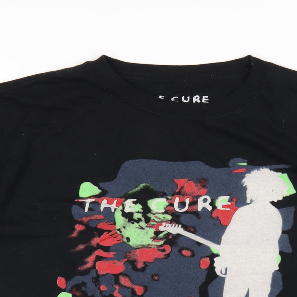 The Cure Mens Black Cotton T-Shirt Size L Round Neck