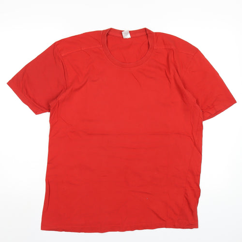 Donnay Mens Red Cotton T-Shirt Size XL Round Neck