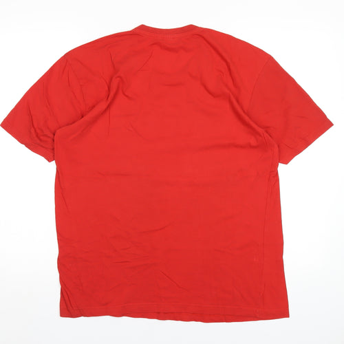 Donnay Mens Red Cotton T-Shirt Size XL Round Neck