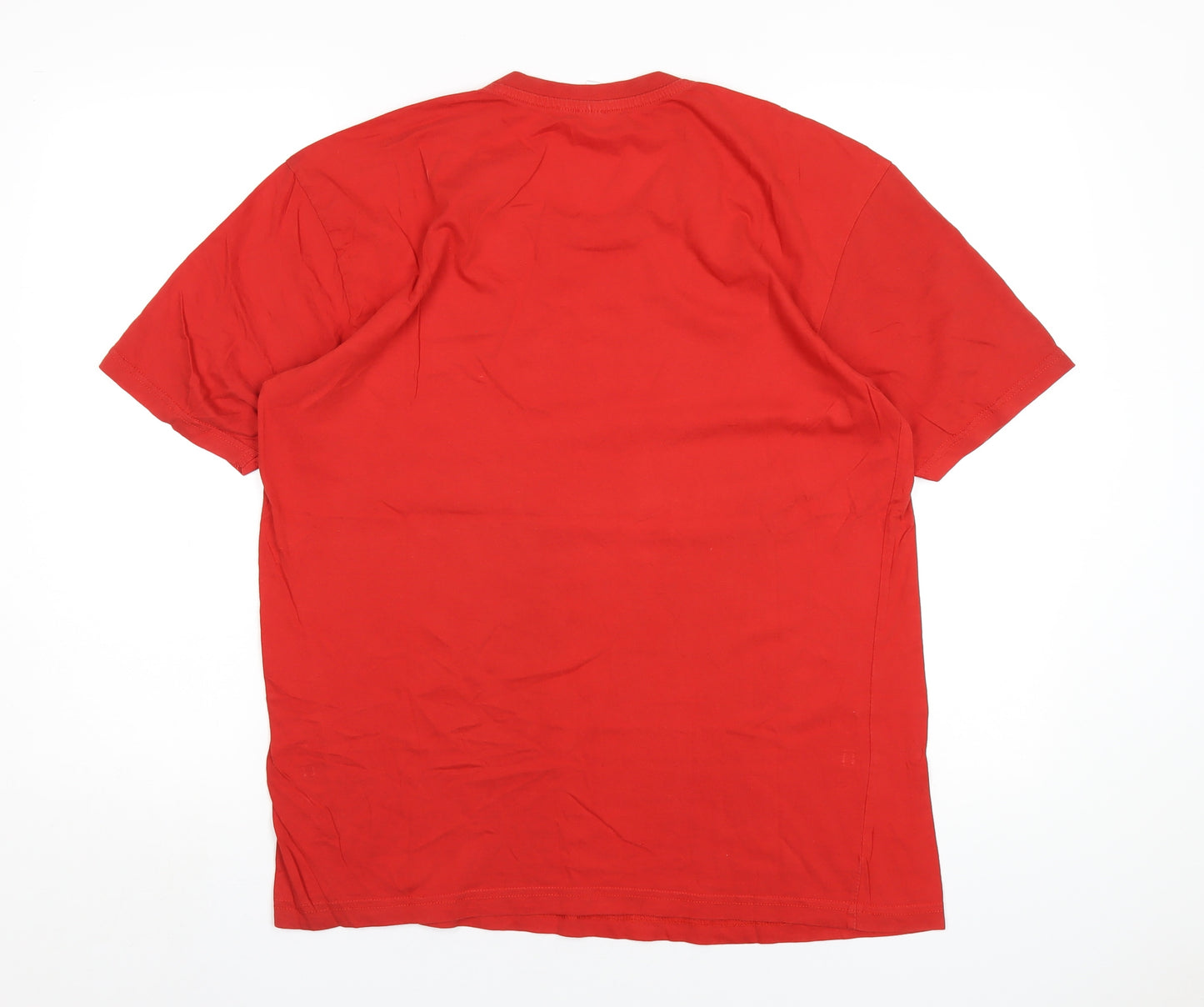 Donnay Mens Red Cotton T-Shirt Size XL Round Neck