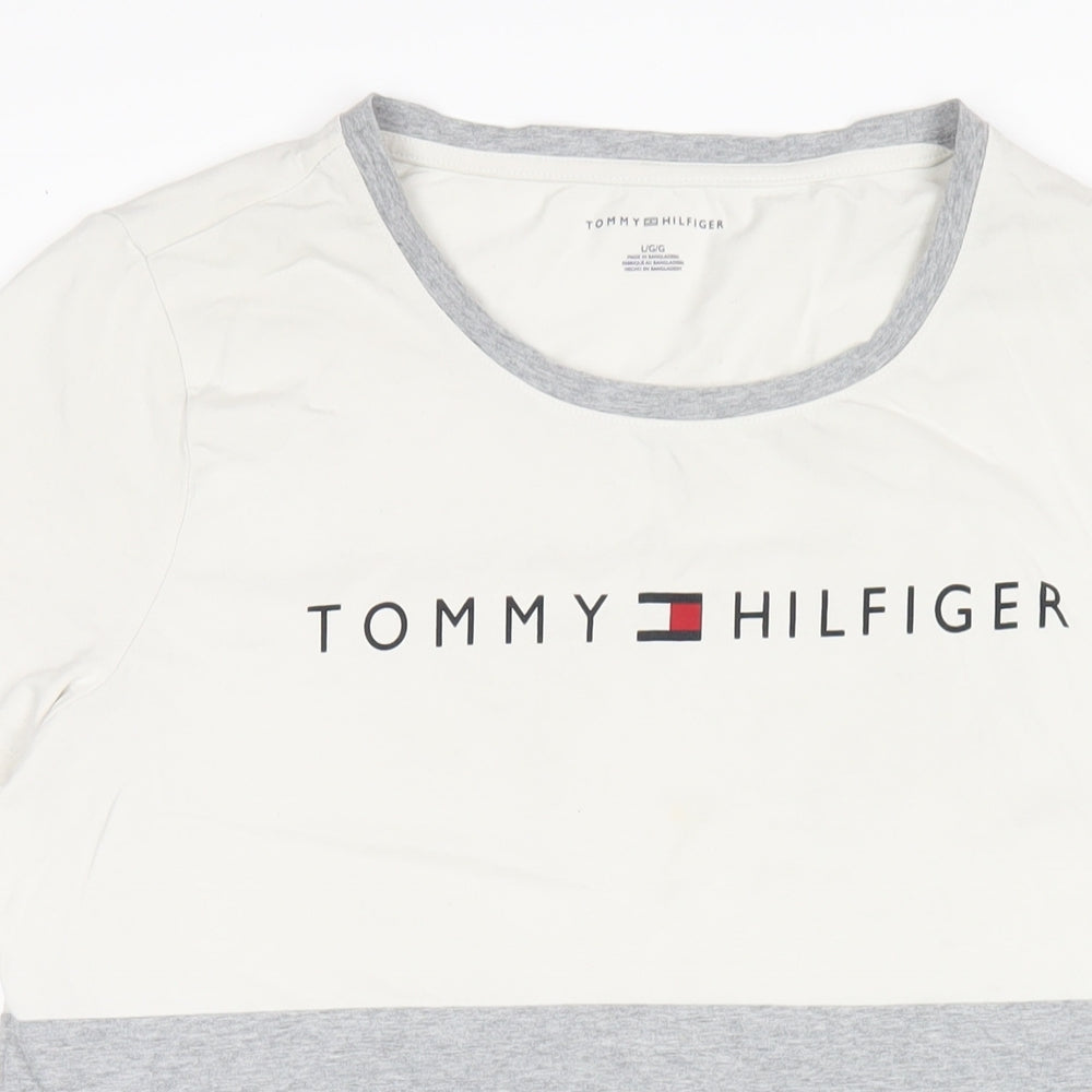 Tommy Hilfiger Womens Multicoloured Cotton T-Shirt Dress Size L Round Neck Pullover