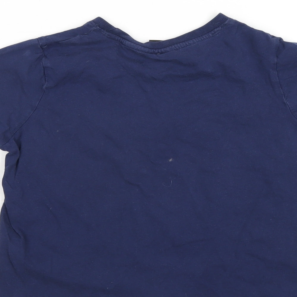 Star Wars Boys Blue Cotton Basic T-Shirt Size 7-8 Years Round Neck Pullover - Storm Trooper