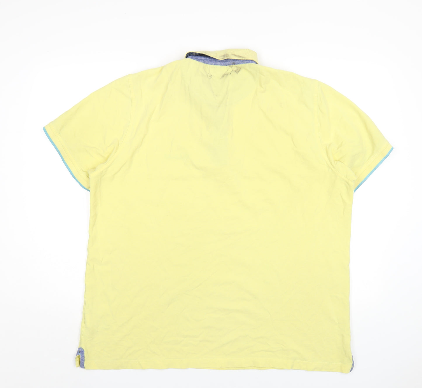 Pierre Cardin Mens Yellow Cotton Polo Size 2XL Collared Button