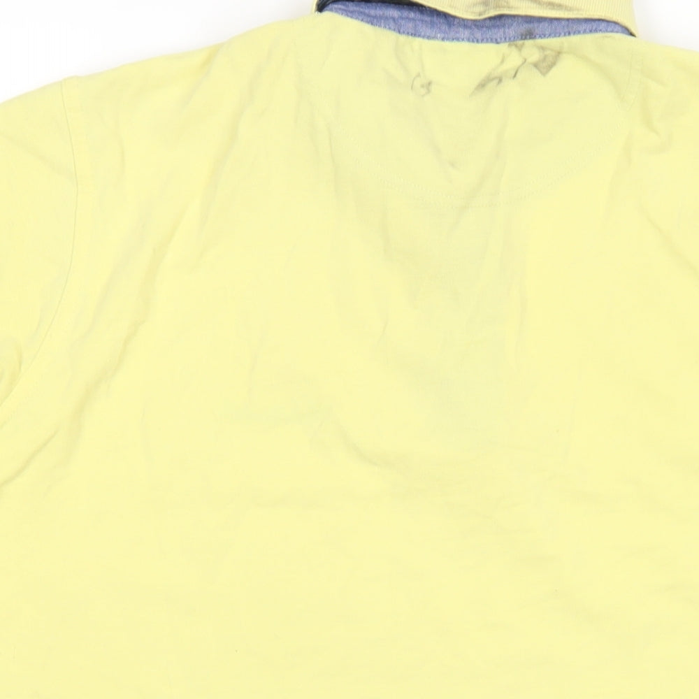 Pierre Cardin Mens Yellow Cotton Polo Size 2XL Collared Button