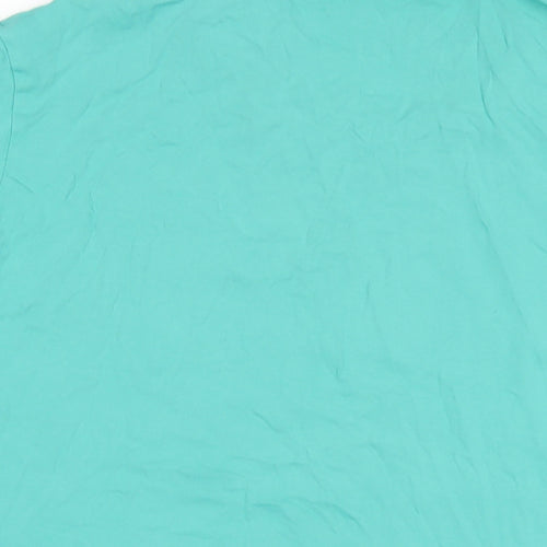 Cotton Traders Mens Green Cotton T-Shirt Size 3XL V-Neck