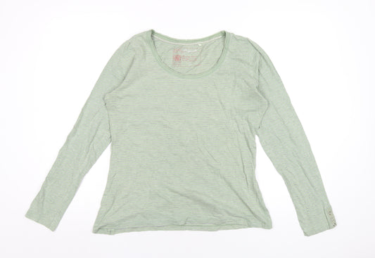 Fat Face Womens Green Cotton Basic T-Shirt Size 12 Round Neck