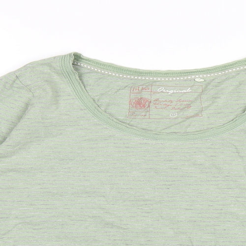 Fat Face Womens Green Cotton Basic T-Shirt Size 12 Round Neck