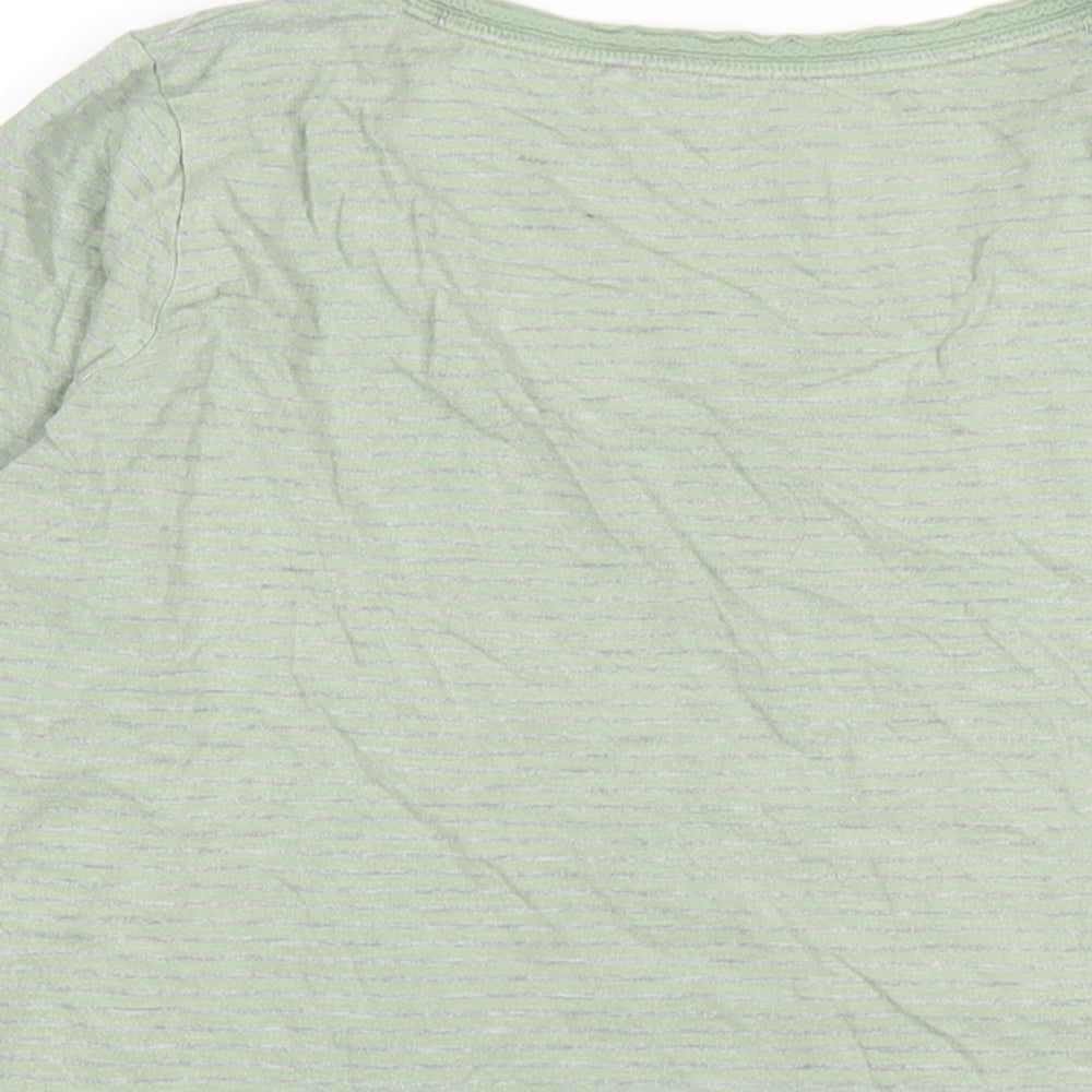 Fat Face Womens Green Cotton Basic T-Shirt Size 12 Round Neck