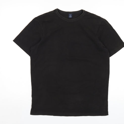 Gap Mens Black Cotton T-Shirt Size S Round Neck