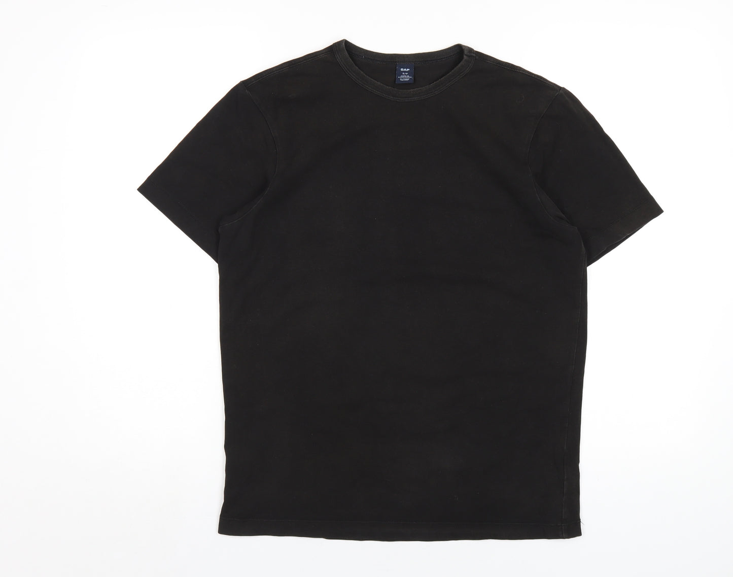 Gap Mens Black Cotton T-Shirt Size S Round Neck