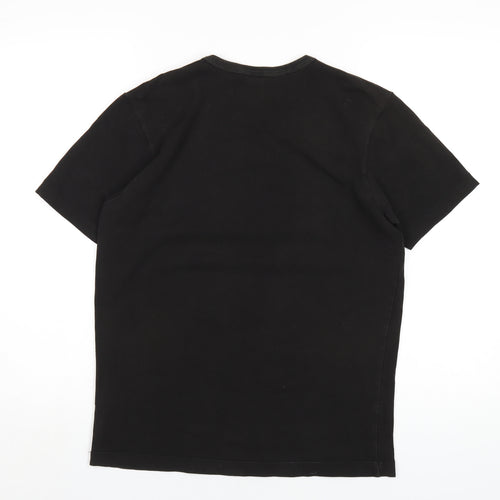 Gap Mens Black Cotton T-Shirt Size S Round Neck