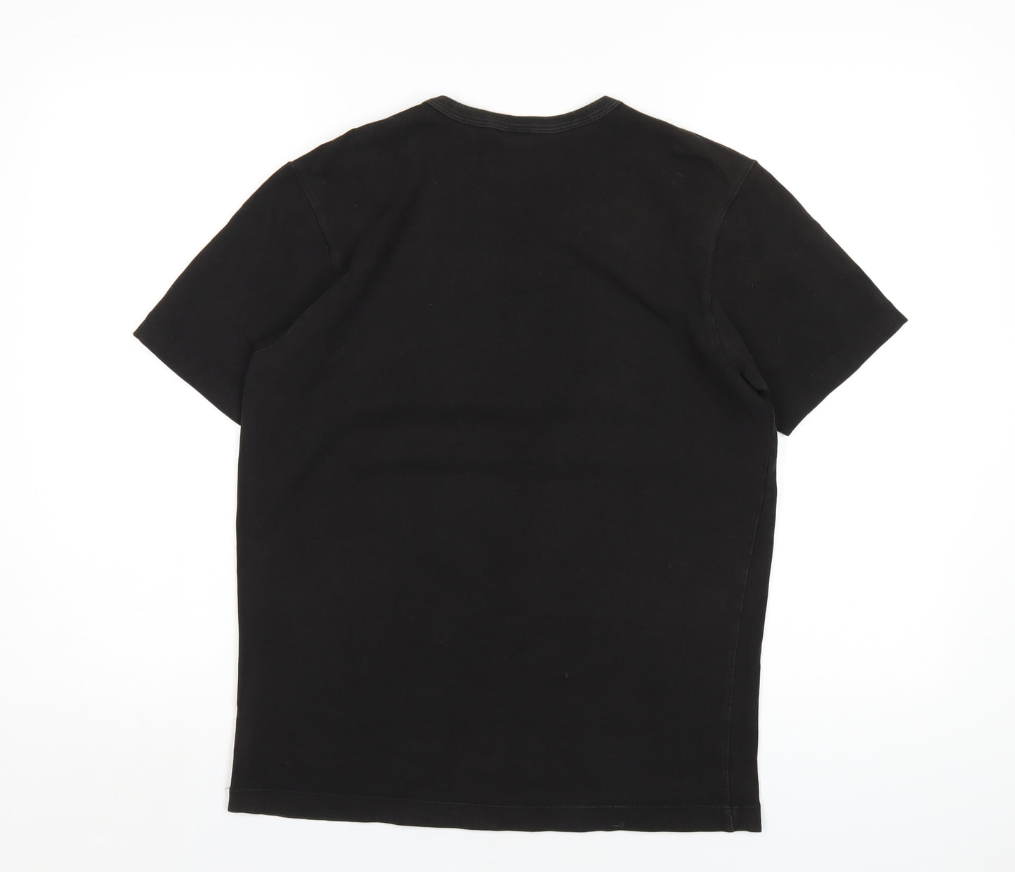 Gap Mens Black Cotton T-Shirt Size S Round Neck