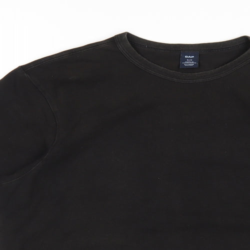 Gap Mens Black Cotton T-Shirt Size S Round Neck